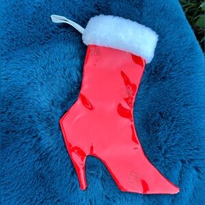 Patten Leather Christmas Stocking Home Holiday red shoe high heels